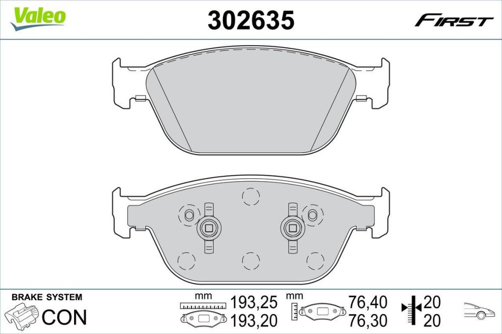 Jogo de 4 pastilhas de travão VALEO ref. 302635